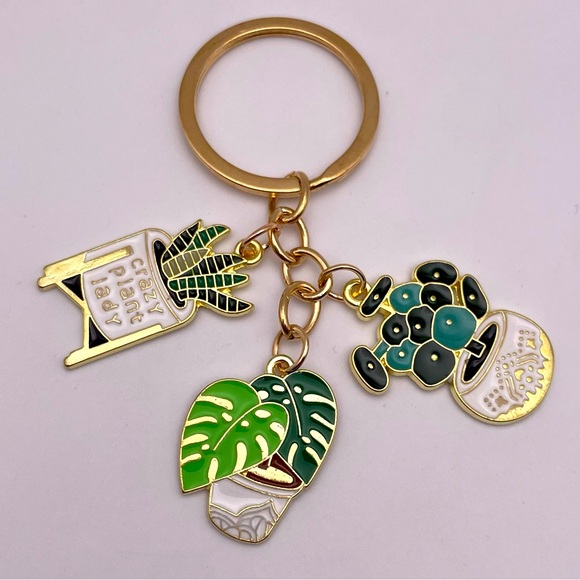 CRAZY PLANT LADY | Dainty Bag Charm | Keychain (Brand New!) 🪴 - Picture 1 of 10